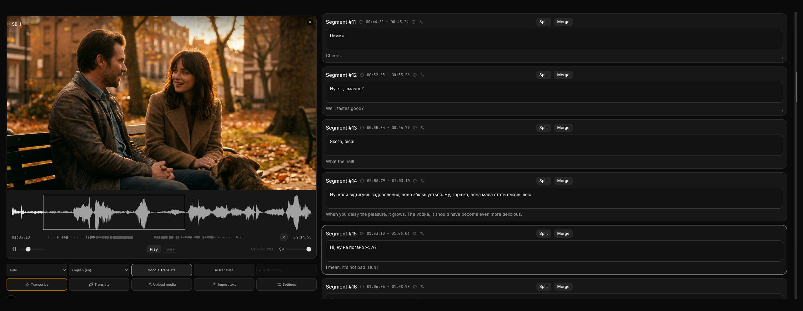 Transcribe & Review